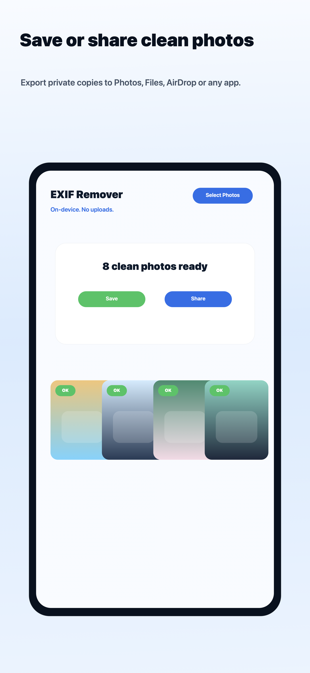 Save and share App Store screenshot
